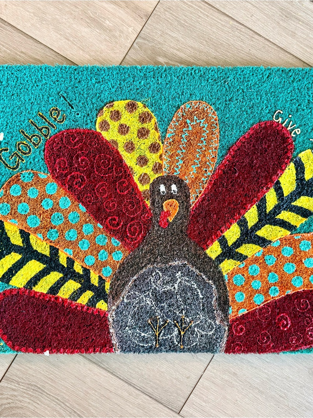 Hand painted Fall/Thanksgiving Door Mat